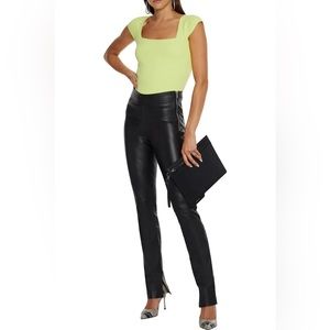 Helmut lang ribbed yellow top neon XS